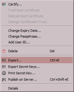 Exporting your private key in Kleopatra