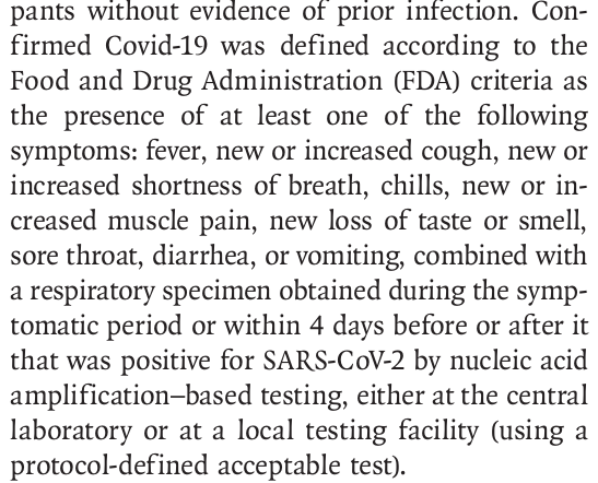 Pfizer criteria for COVID infection